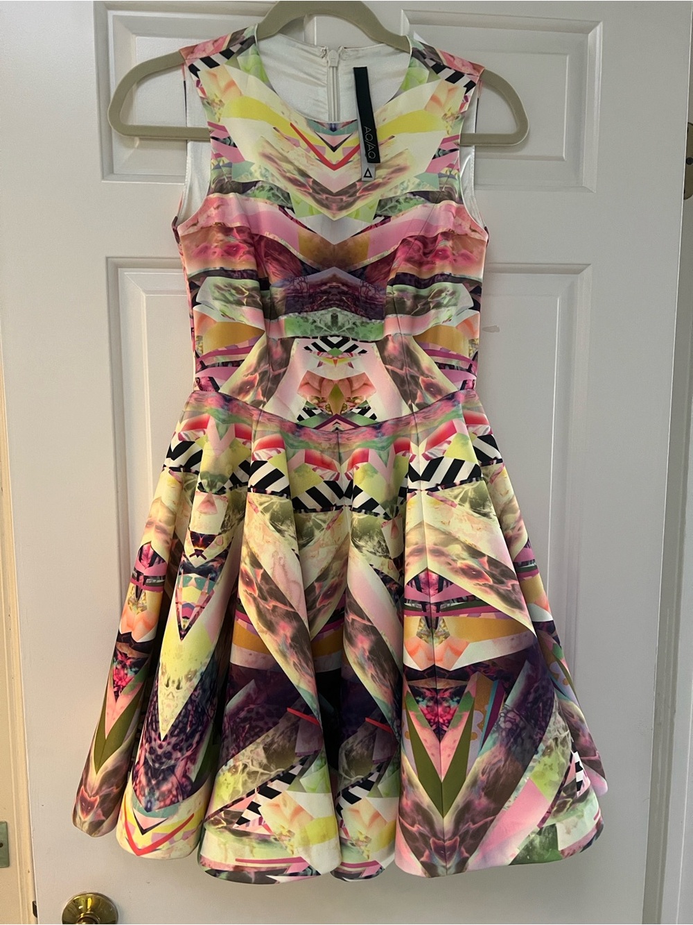 Girls' Multicolor Geometric Fit-and-Flare Dress